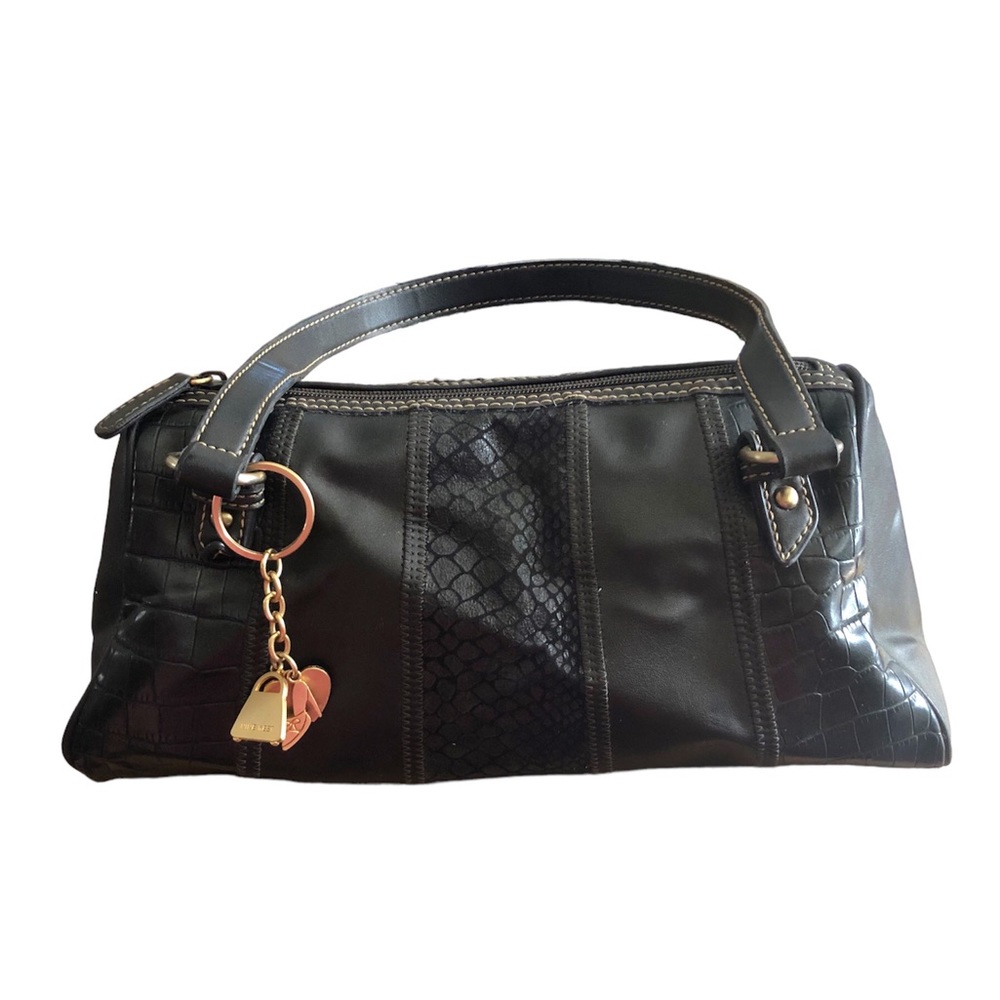 Black Croc Baguette‎ Bag Y2K 2000s Party Fit Purse
